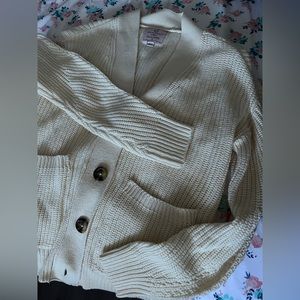 Thrifted cream knit cardigan